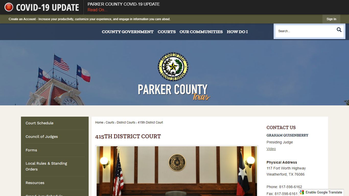 415th District Court | Parker County, TX - Official Website